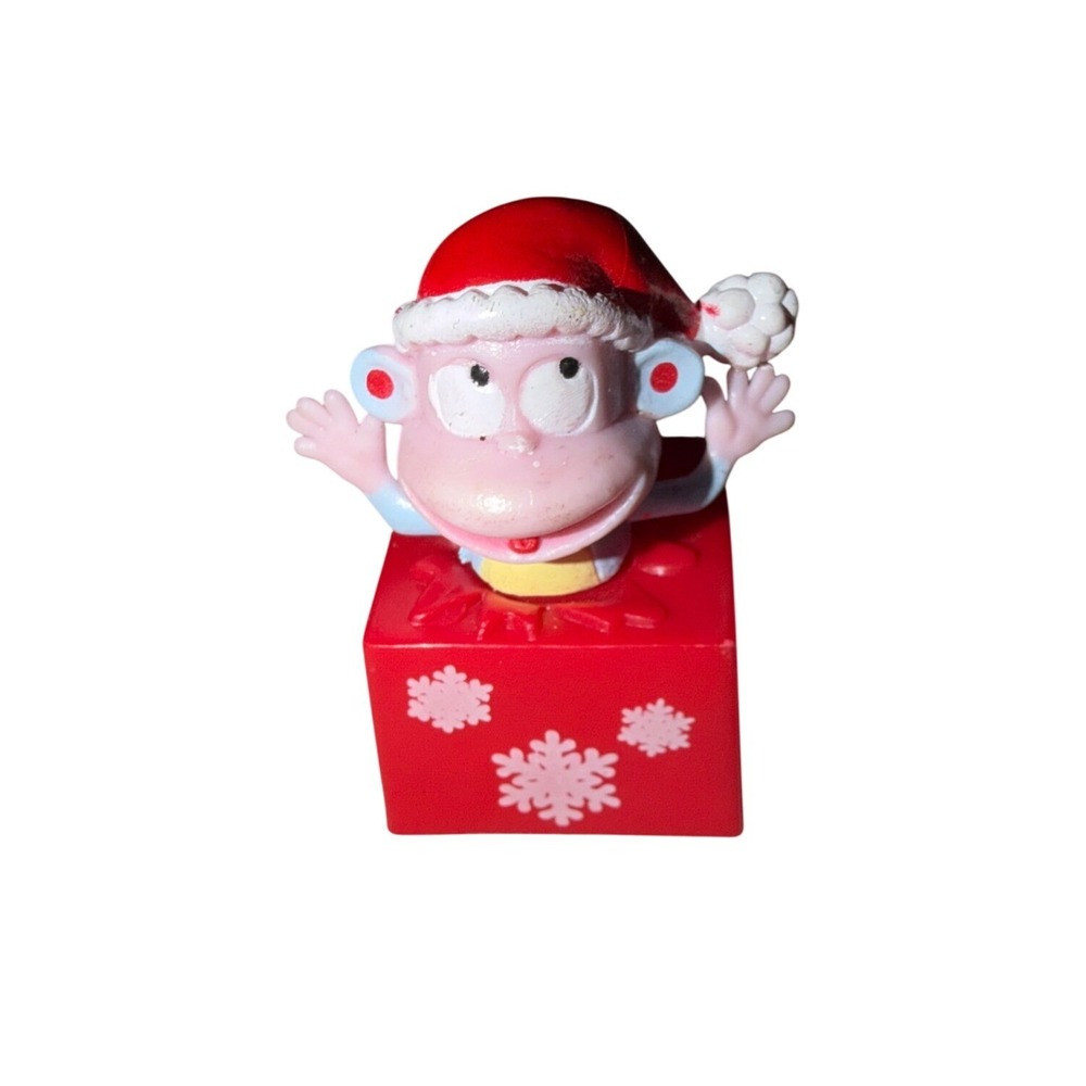 Dora the Explorer Boots the Monkey Christmas Santa Hat Snowflake Gift Box Figure - Picture 1 of 5